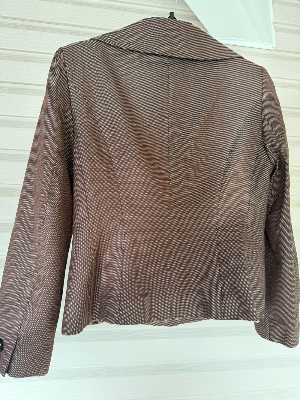 Escada Brown Micro Textured Wool Silk Tailored Blazer Quiet Luxury M - Picture 8 of 16